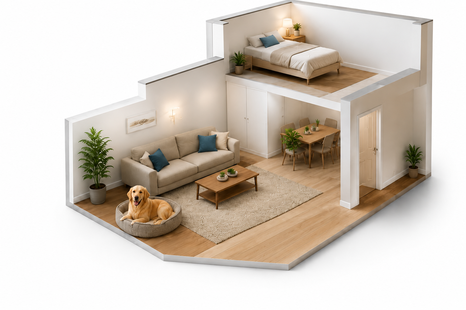 Schéma reproduit des zones d'infestation des puces dans un logement